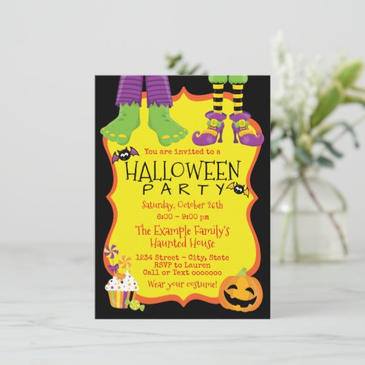 Uitnodigingen van Kinder Halloween-partij (Staand voorkant)