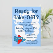 Uitnodigingen van kinderen om een vliegervliegtuig (Staand voorkant)