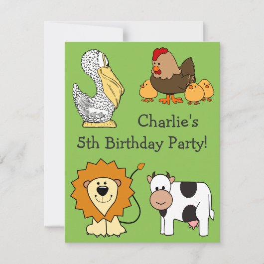 Uitnodigingen van kinderen van aangepaste tekst vo (Voorkant)