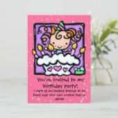 Uitnodigingen van kleine meisjesfeestjes voor leuk (Staand voorkant)