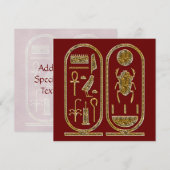 Uitnodigingen van koning Tut Hieroglyphics (Voorkant / Achterkant)