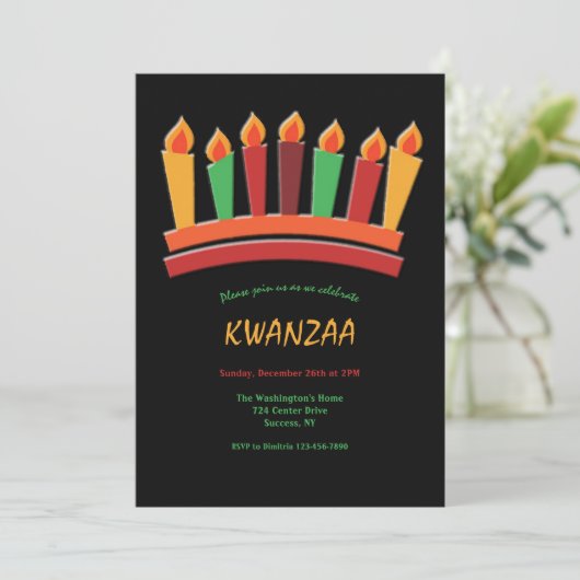 Uitnodigingen van Kwanzaa Party (Staand voorkant)