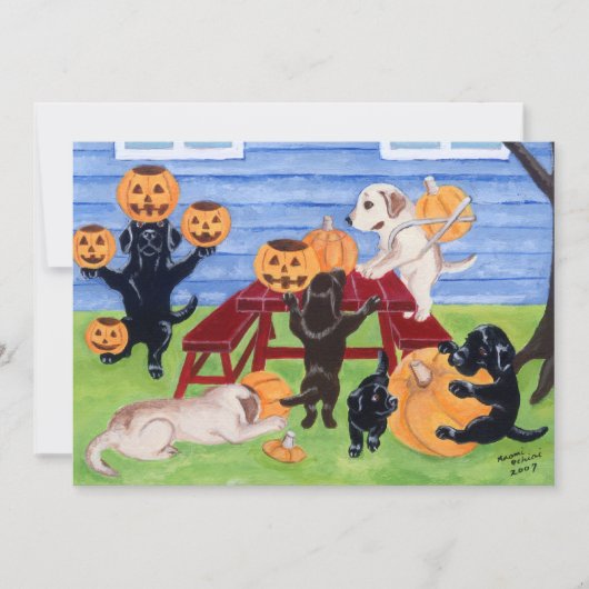 Uitnodigingen van Labradors Halloween Party (Voorkant)