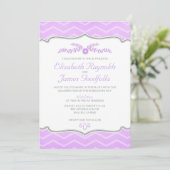 Uitnodigingen van Lavender Zigzag Wedding (Staand voorkant)
