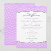 Uitnodigingen van Lavender Zigzag Wedding (Voorkant / Achterkant)