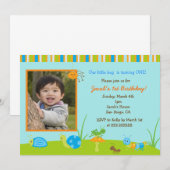 Uitnodigingen van lente-bots Foto Birthday (Voorkant / Achterkant)