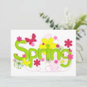 Uitnodigingen van lentevloerbloemen (Staand voorkant)