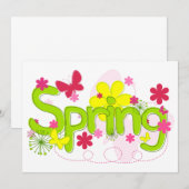 Uitnodigingen van lentevloerbloemen (Voorkant / Achterkant)