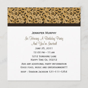 Uitnodigingen van Leopard Print Party