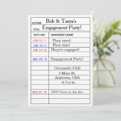 Uitnodigingen van "Library Card" Engagement Party (Staand voorkant)