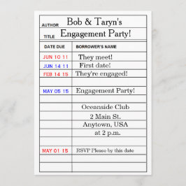 Uitnodigingen van "Library Card" Engagement Party