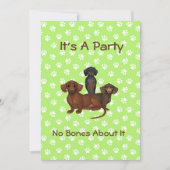 Uitnodigingen van Lime Green Dachshund Party (Voorkant)