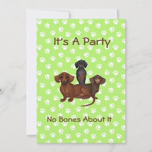 Uitnodigingen van Lime Green Dachshund Party (Voorkant)