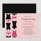 uitnodigingen van Lingerie Bachelorette (Voorkant / Achterkant)