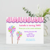 Uitnodigingen van Lollipop Birthday Party (Staand voorkant)