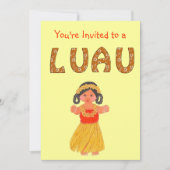 Uitnodigingen van Luau ~ Hawaiian Party (Voorkant)