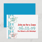 Uitnodigingen van Luau Party (Voorkant / Achterkant)