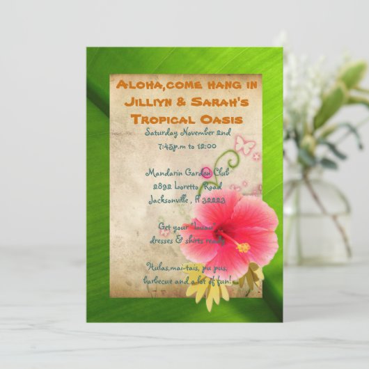 Uitnodigingen van Luau Party (Staand voorkant)
