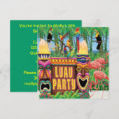 Uitnodigingen van Luau Party (Voorkant / Achterkant)