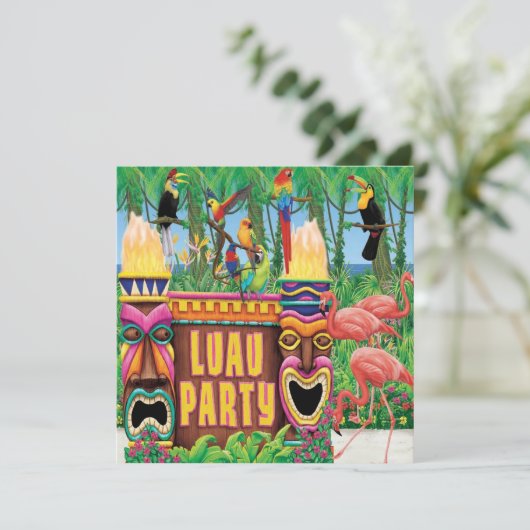 Uitnodigingen van Luau Party (Staand voorkant)