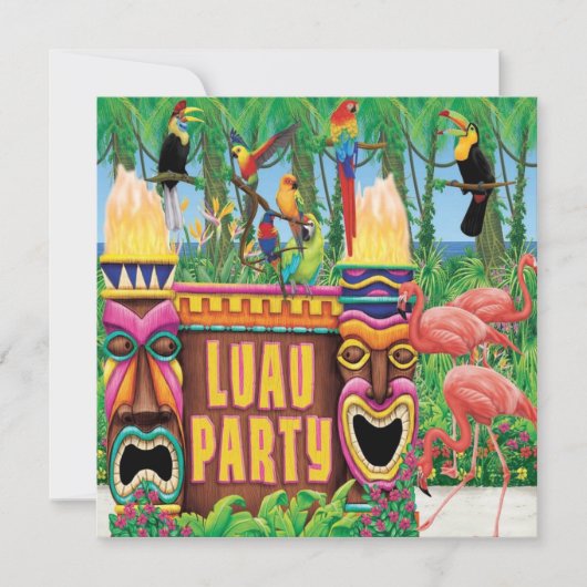 Uitnodigingen van Luau Party (Voorkant)