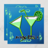 Uitnodigingen van Margarita Cocktail Party (Voorkant / Achterkant)