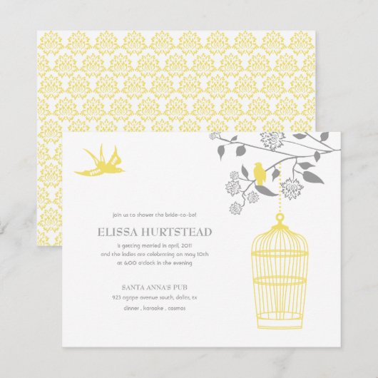 Uitnodigingen van Marigold Bridal Shower (Voorkant / Achterkant)