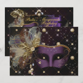 Uitnodigingen van Masquerade Party (Voorkant / Achterkant)