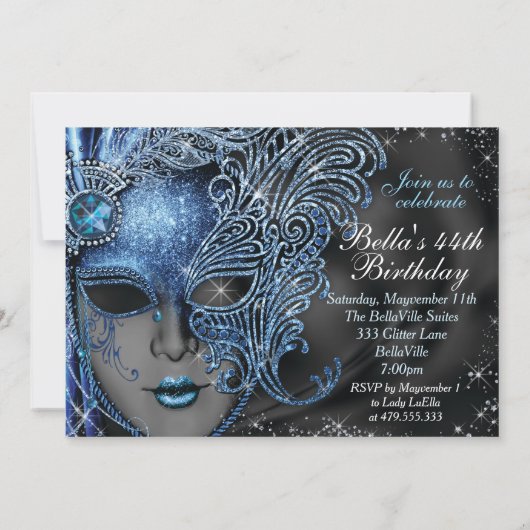 Uitnodigingen van Masquerade Party (Achterkant)