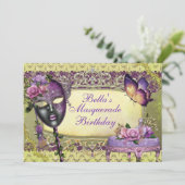 Uitnodigingen van Masquerade Party (Staand voorkant)