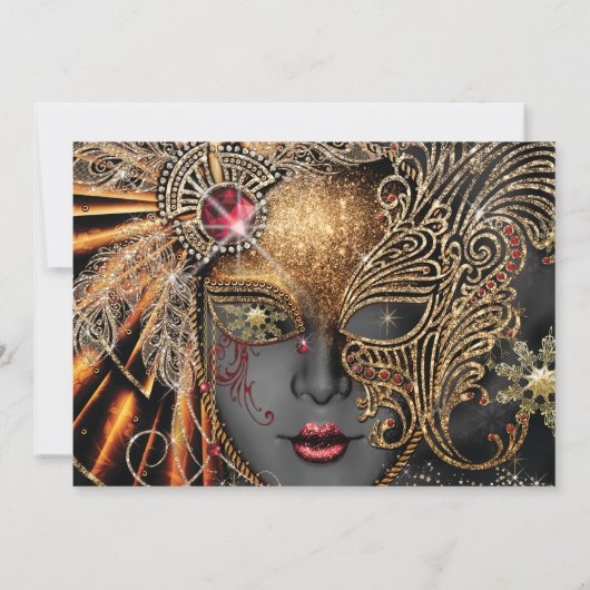 Uitnodigingen van Masquerade Party (Achterkant)