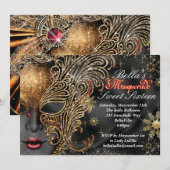 Uitnodigingen van Masquerade Party (Voorkant / Achterkant)