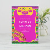 Uitnodigingen van Mehndi en uitnodiging van Henna (Staand voorkant)