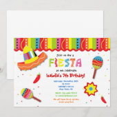 Uitnodigingen van Mexicaanse Fiesta Birthday Party (Voorkant / Achterkant)