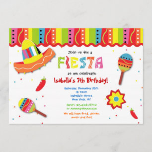 Uitnodigingen van Mexicaanse Fiesta Birthday Party