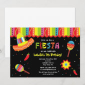 Uitnodigingen van Mexicaanse Fiesta Birthday Party (Voorkant / Achterkant)