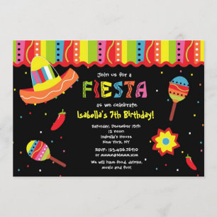 Uitnodigingen van Mexicaanse Fiesta Birthday Party
