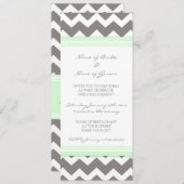 Uitnodigingen van Mint Gray Chevron Engagement Par (Voorkant / Achterkant)
