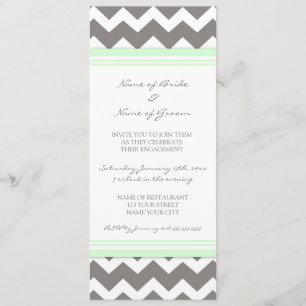 Uitnodigingen van Mint Gray Chevron Engagement Par