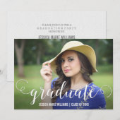 Uitnodigingen van moderne Graduation Party (Voorkant / Achterkant)