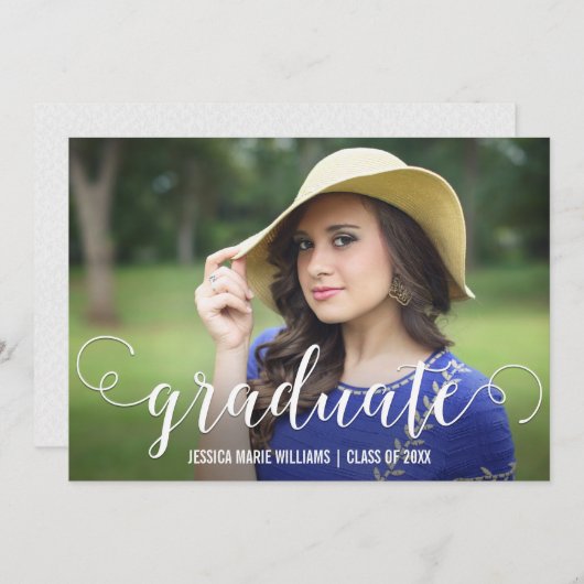 Uitnodigingen van moderne Graduation Party (Voorkant / Achterkant)