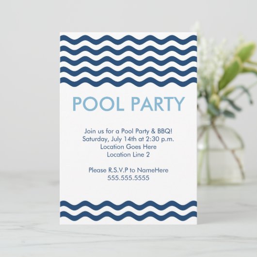 Uitnodigingen van moderne poolpartijen (Staand voorkant)