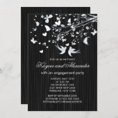 Uitnodigingen van moderne Tortelduifjes Engagement (Voorkant / Achterkant)