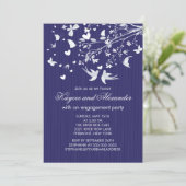 Uitnodigingen van moderne Tortelduifjes Engagement (Staand voorkant)