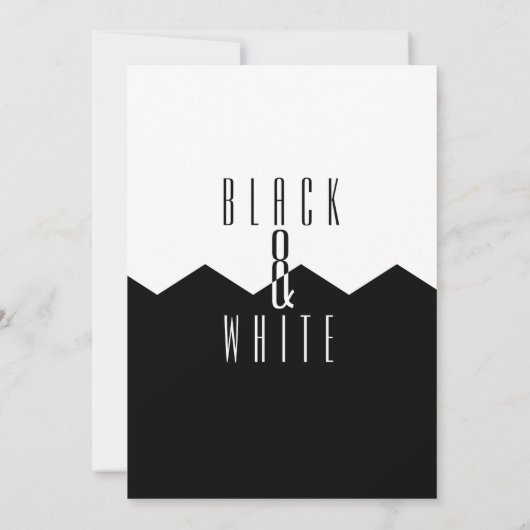 Uitnodigingen van moderne, zwarte en witte partije (Achterkant)