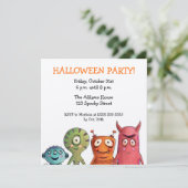 Uitnodigingen van Monster Halloween Party (Staand voorkant)