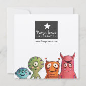 Uitnodigingen van Monster Halloween Party (Achterkant)