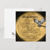 Uitnodigingen van Moon en Owl Halloween Party (Voorkant / Achterkant)