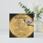 Uitnodigingen van Moon en Owl Halloween Party (Staand voorkant)