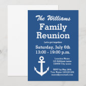 Uitnodigingen van Nautical anchor family reunion (Voorkant / Achterkant)